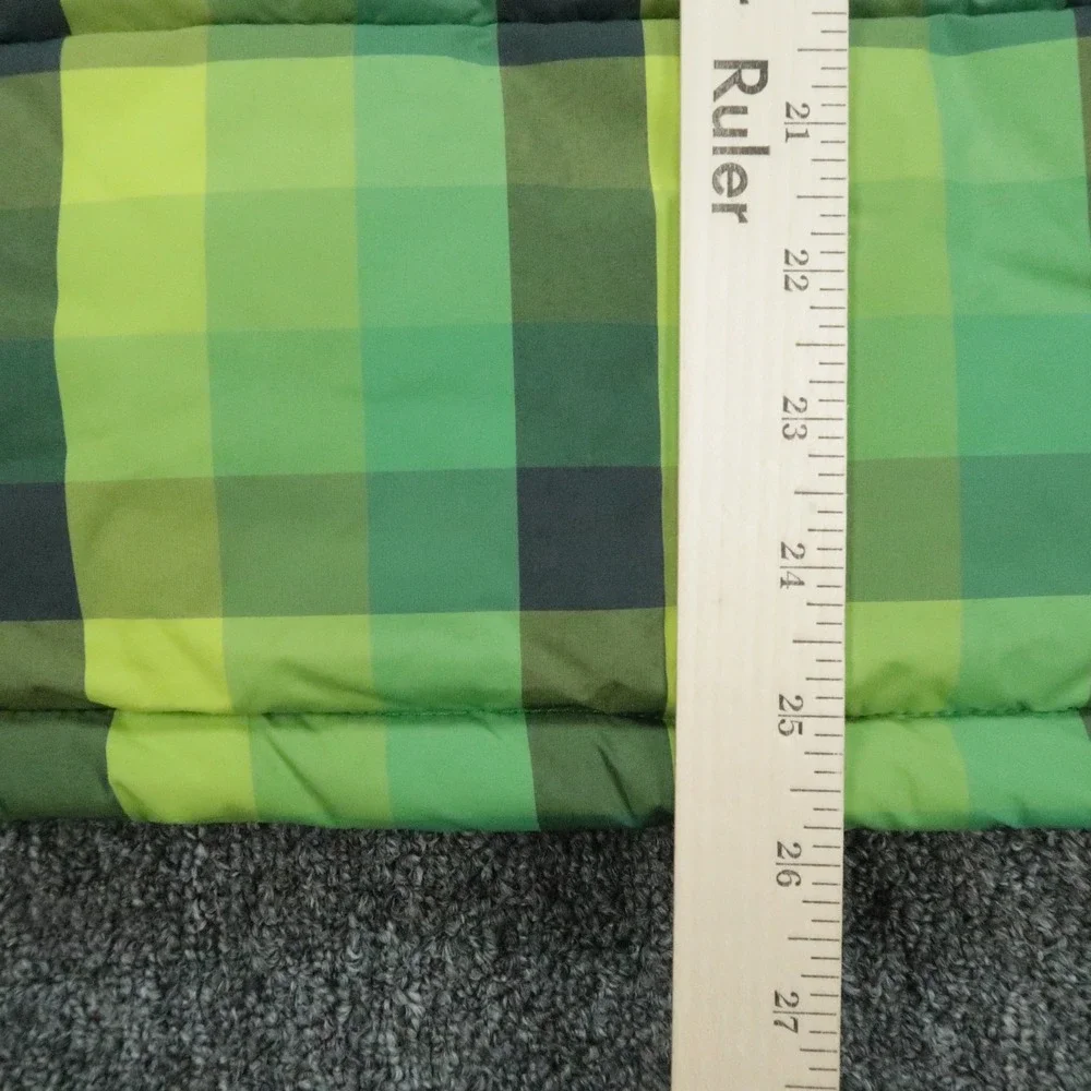 The North Face Vest Youth XL Green Gray Full Zip Puffer Plaid Insulated Boys